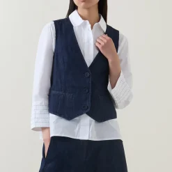 Hot Julesa Denim Waistcoat Women Coats & Jackets