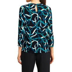Clearance Julia Printed Keyhole Top Women Tops