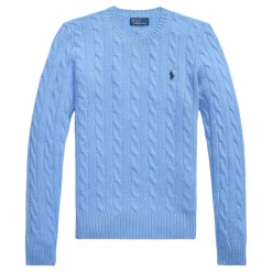 Hot Julianna Pony Player Logo Cable Knit Sweater Women Sweaters & Cardigans