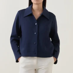 New Justino Snap-Button Jacket Women Coats & Jackets