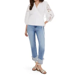 Hot Kacey Broderie Anglaise Blouse Women Tops