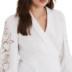 Hot Kacey Broderie Anglaise Blouse Women Tops