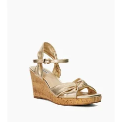 Clearance Kaino Leather Cork Wedge Women Heels
