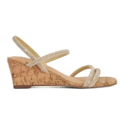 Best Kalia Embellished Cork Wedge Sandals Women Heels