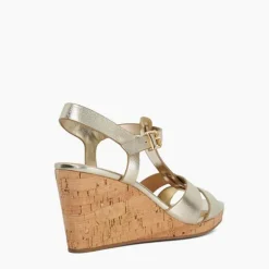 Sale Kastro Leather Cork Wedge Sandals Women Heels