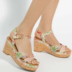 Clearance Kelulu Floral Braided Wedges Women Heels