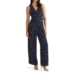 New Kenzie Dotted Print Sleeveless Jumpsuit Women Jumpsuits