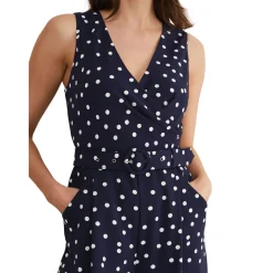 New Kenzie Dotted Print Sleeveless Jumpsuit Women Jumpsuits