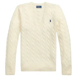Hot Kimberly Pony Player Logo Cable Knit Sweater Women Sweaters & Cardigans