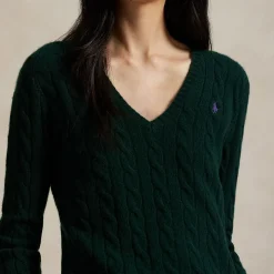 Outlet Kimberly Pony Player Logo Cable Knit Sweater Women Sweaters & Cardigans