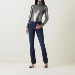 Kimmie Bair Mid-Rise Straight Leg Jeans Women Denim