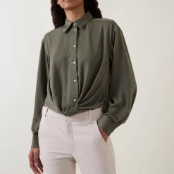 Discount Kinley Tie-Front Blouse Women Tops