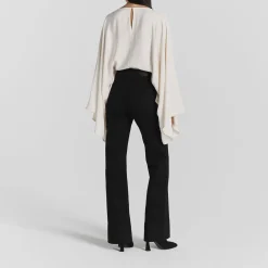 New Klasia Satin Cape Blouse Women Tops