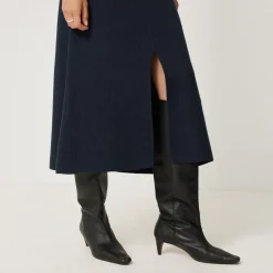 Online Knitted Slit Skirt Women Skirts