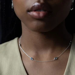 Labradorite Stepping Stone Necklace Women Necklaces