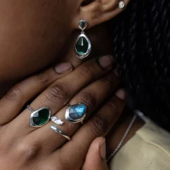 Online Labradorite Stepping Stone Ring Women Rings
