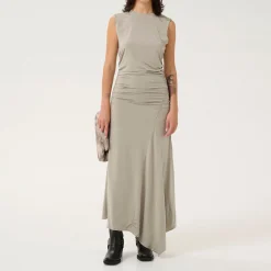 New Laily Asymmetric Ruched Dress Women Dresses