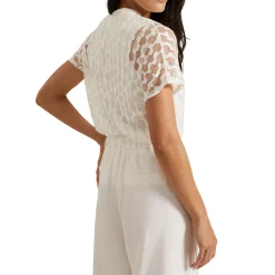 Clearance Lara Printed Semi-Sheer Top Women Tops