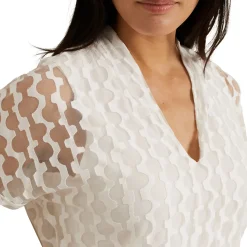 Clearance Lara Printed Semi-Sheer Top Women Tops