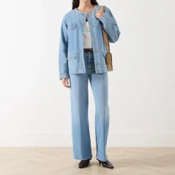 New Le Slim Palazzo Wide Leg Jeans Women Denim