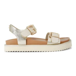 Discount Lenora Metallic Flat Sandals Women Sandals