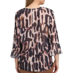 Outlet Leopard Frill Blouse Women Tops