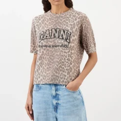 Clearance Leopard Graphic Logo Sweater Women Sweaters & Cardigans