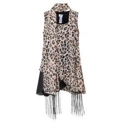 Outlet Leopard Print Scarf Top Women Tops