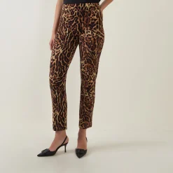 Online Leopard Print Slim Leg Trousers Women Trousers & Shorts