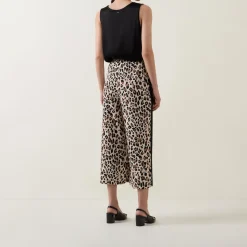 Sale Leopard Side-Panel Cropped Trousers Women Trousers & Shorts