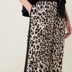 Sale Leopard Side-Panel Cropped Trousers Women Trousers & Shorts