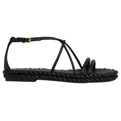 Discount Libby Leather Braided Flat Sandals Women Flats