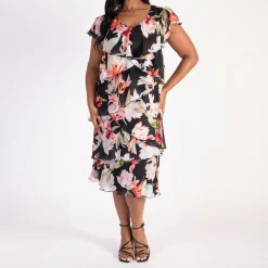 Sale Lily Tiered Chiffon Dress Women Dresses