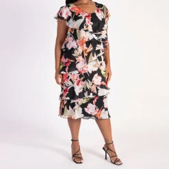 Sale Lily Tiered Chiffon Dress Women Dresses