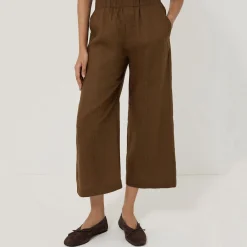 Sale Linen Cropped Trousers Women Trousers & Shorts