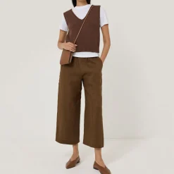 Sale Linen Cropped Trousers Women Trousers & Shorts