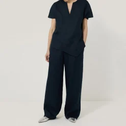 Discount Linen Drawstring Trousers Women Trousers & Shorts