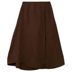 Discount Linen Wrap Detail Skirt Women Skirts