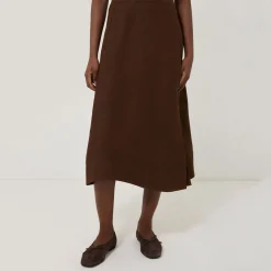 Discount Linen Wrap Detail Skirt Women Skirts