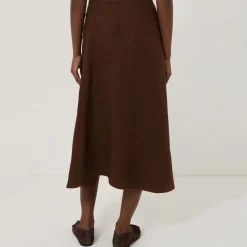Discount Linen Wrap Detail Skirt Women Skirts