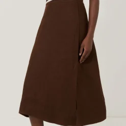 Discount Linen Wrap Detail Skirt Women Skirts