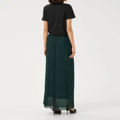 Online Liva High-Waist Chiffon Skirt Women Skirts
