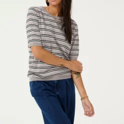 Sale Lizza Striped Knit Top Women Sweaters & Cardigans