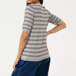 Sale Lizza Striped Knit Top Women Sweaters & Cardigans