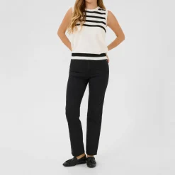 Hot Lizza Striped Knitted Sweater Vest Women Sweaters & Cardigans