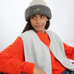 Hot Logo Colour-Block Beanie Hat Women Hats