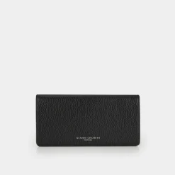 Clearance Logo Grained Leather Flap Wallet Women Wallets