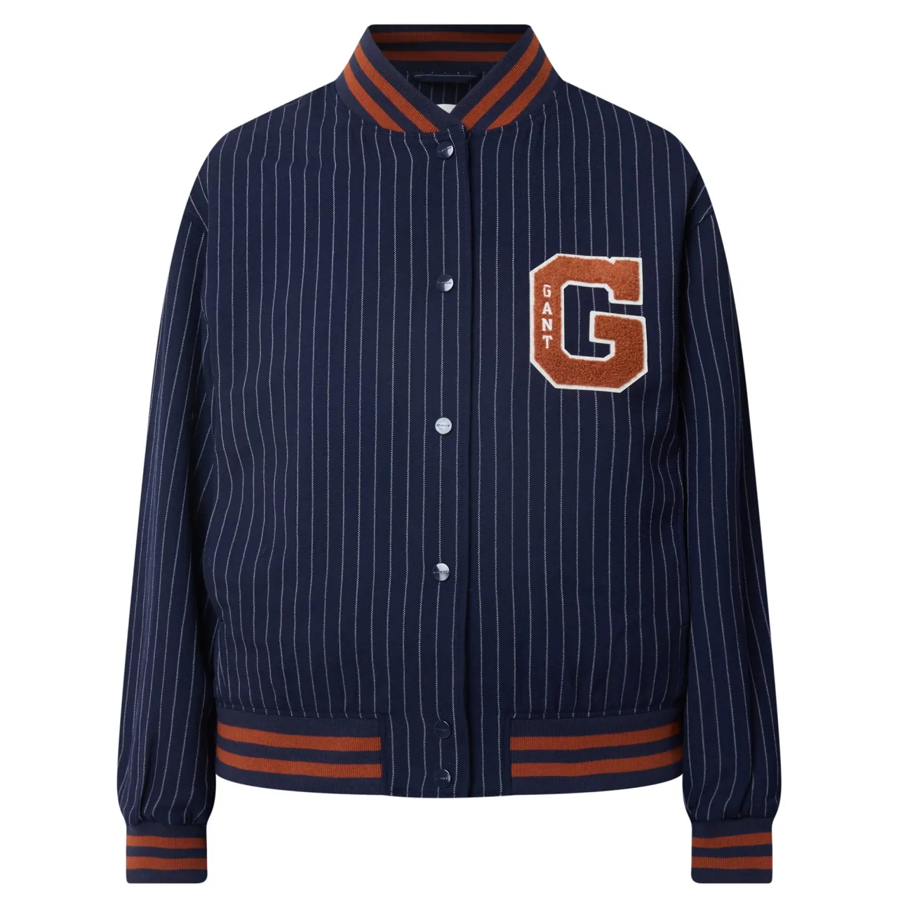 Logo Pinstripe Bomber Jacket Women Coats & Jackets