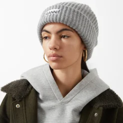 New Logo Ribbed Beanie Hat Women Hats