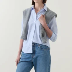 Logo Striped Shirt Women Tops